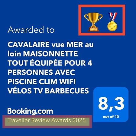 Cavalaire Vue Mer Au Loin Maisonnette Tout Equipee Pour 4 Personnes Avec Piscine Clim Wifi Velos Tv Barbecues ภายนอก รูปภาพ
